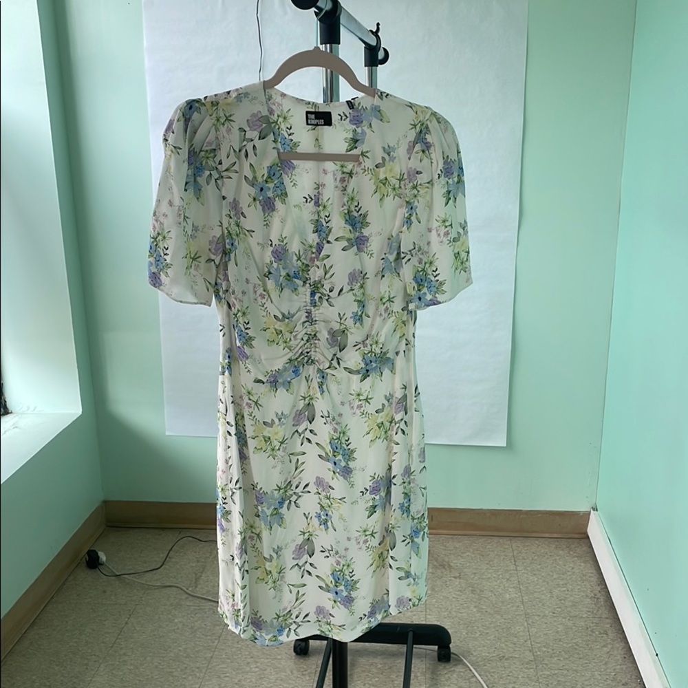 Floral Print Dress with Puff Sleeves